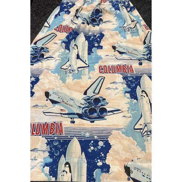 Columbia Space Shuttle NASA Sears 4 Pc Set 2 Drapes, Twin Flat Sheet, Valance - Picture 9 of 11
